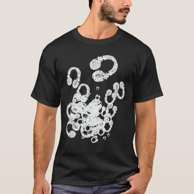 Camiseta Carimbo legal dos fones de ouvido brancos DJ (Frente)