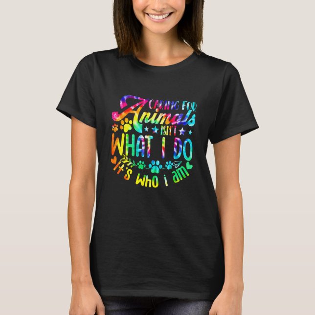 Camiseta Caring For Animals Isn't What I Do Adopted Cat Dog (Frente)