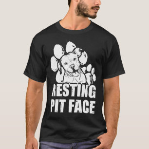 Camiseta Carinha De Descanso Para O Cão-De-Pitbull