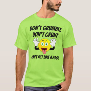 Camiseta carinha engraçada sarcástica verde T-Shirt