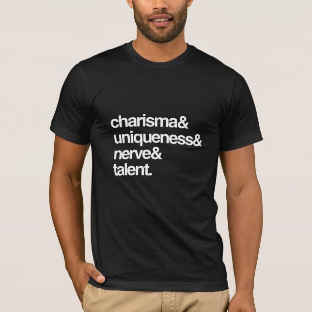 Camiseta Carisma Unicidade Nervo e Talento (Frente)