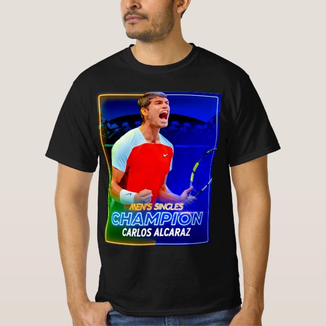Camiseta " Carlos Alcaraz venceu o campeão de Tênis aberto  (Frente)
