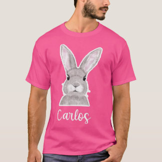 Camiseta Carlos Name Easter Bunny Nome Personalizado Sexta-