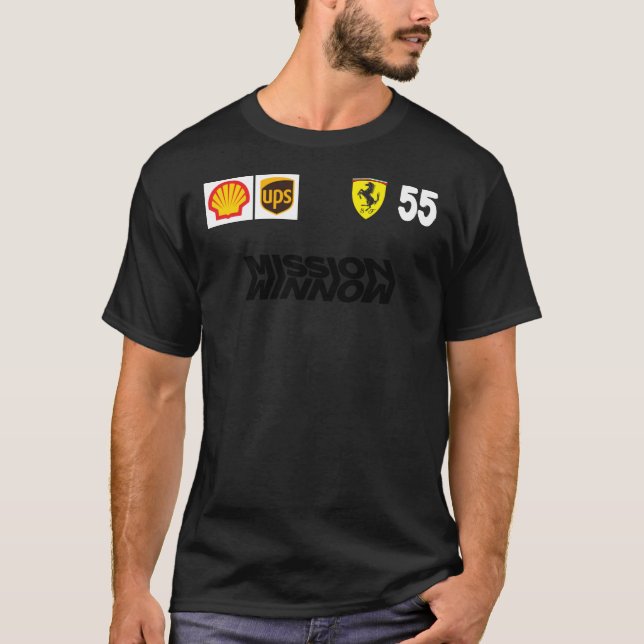 Camiseta Carlos Sainz SF 2021 Visto Equipe Clássico T-Shirt (Frente)