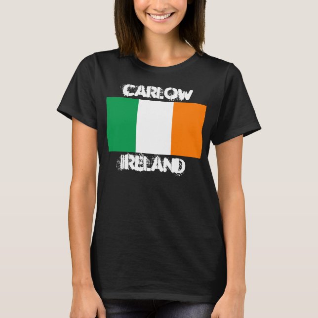 Camiseta Carlow, Irlanda com bandeira irlandesa (Frente)