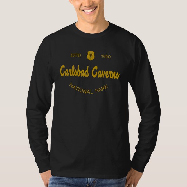 Camiseta Carlsbad Caverns National Park Classic Script Styl (Frente)