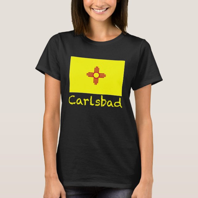 Camiseta Carlsbad New Mexico USA Flag Souvenir (Frente)
