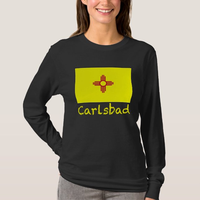 Camiseta Carlsbad New Mexico USA Flag Souvenir (Frente)