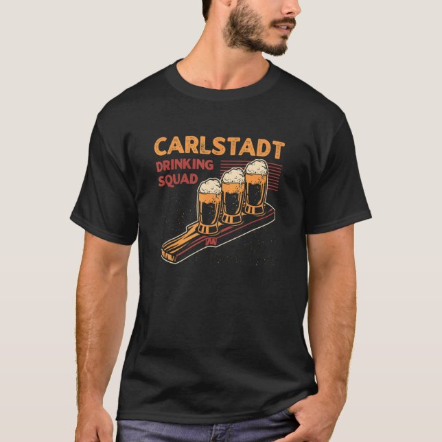 Camiseta Carlstadt Bebendo Squad New Jersey Beer Nj Booze (Frente)