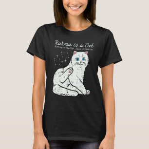 Camiseta Carma é um gato adorável gatinho branco Kitty mulh