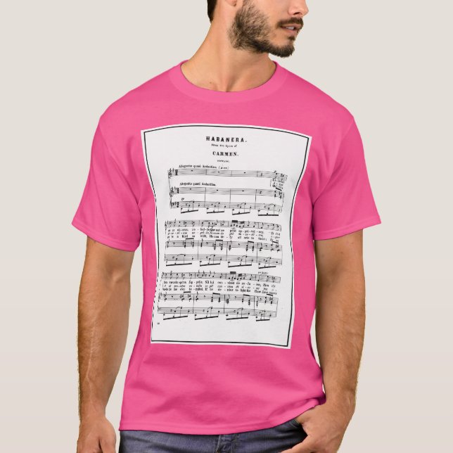 Camiseta Carmen Habanera Sheet Music Notation (Frente)