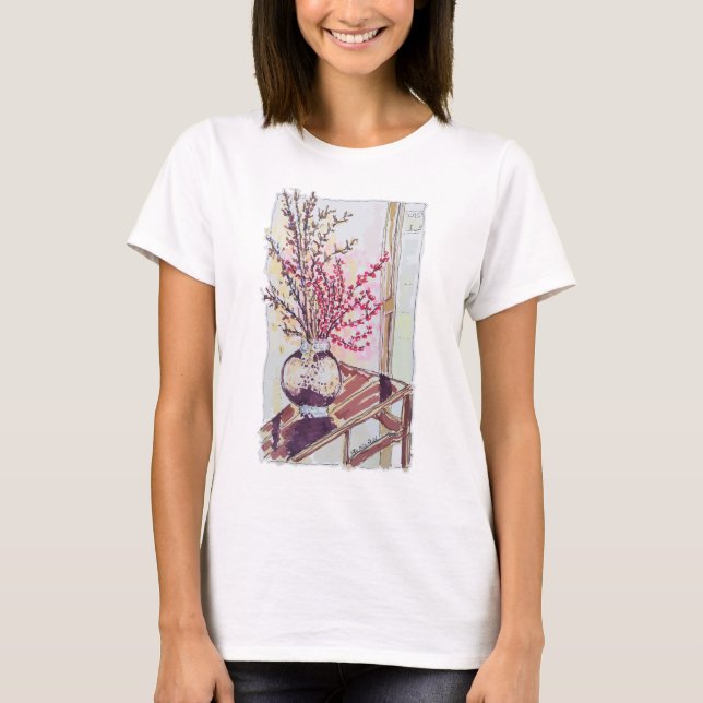 Camiseta Carmesim Flor de Ameixa (Frente)