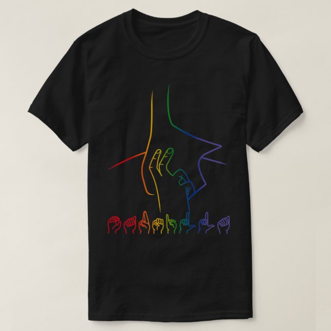 Camiseta Carmilla em linguagem de sinais Pride (Frente do Design)