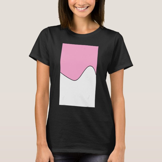 Camiseta Carnais De Onda Geométrica De Dois Tonelados, Rosa (Frente)