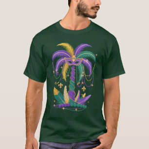 Camiseta Carnaval Árvore de Palmeira Mardi Gras Engraçado T