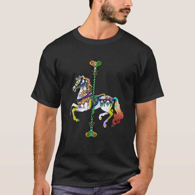 Camiseta Carnaval Carousel Horse Design T Shirt (Frente)