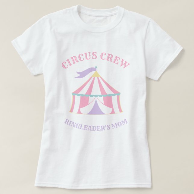 Camiseta Carnaval de circo de tenda cor-de-rosa Pastel, Cam (Frente do Design)
