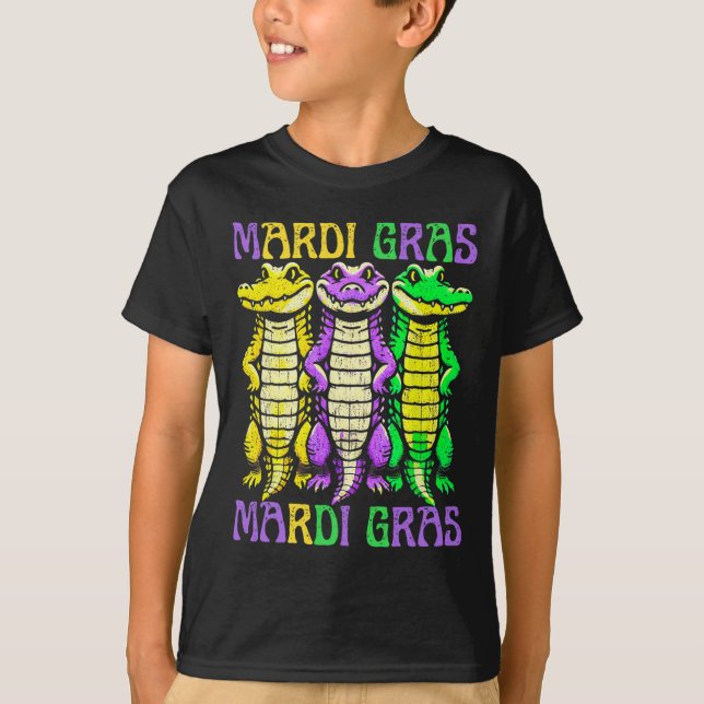 Camiseta Carnaval de crocodilo de Alligator Luisiana Mardi  (Frente)