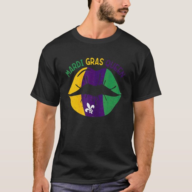 Camiseta Carnaval de Mardi Gras, Costume Purple Amp Dourado (Frente)
