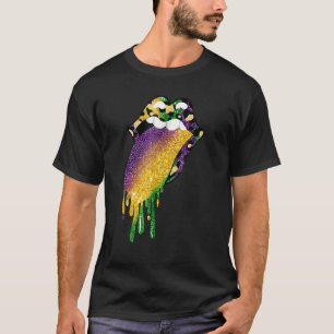 Camiseta Carnaval de Mardi Gras, Costume Purple Amp Dourado
