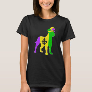 Camiseta Carnaval de Mardi Gras de Cão Pitbull Cachorro Eng