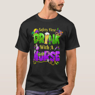 Camiseta Carnaval de Mardi Gras Segurança em Primeiro Lugar