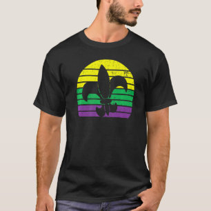 Camiseta Carnaval de Retro Mardi Gras Fleur De Lis Silhouet