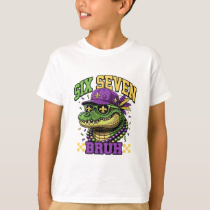 Camiseta Carnaval do Jacaré Six Seven Bruh Kids Mardi Gras