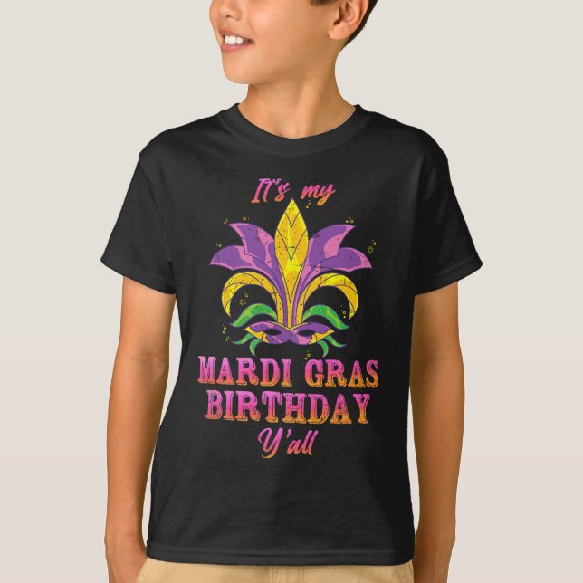 Camiseta Carnaval É Meu Aniversário Mardi Gras Yall Mardi G (Frente)