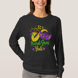 Camiseta Carnaval gráfico é Mardi Gras Yall Engraçado Másca
