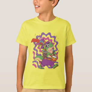 Camiseta Carnaval Mardi Gras 2022 T Rex Engraçado