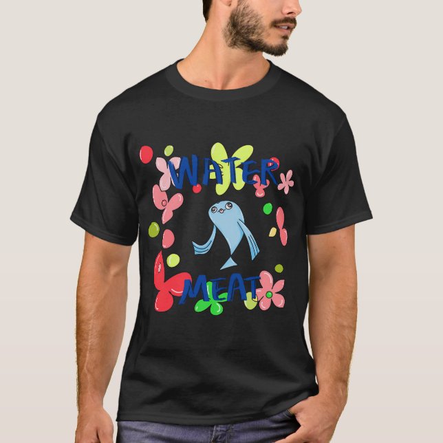 Camiseta Carne-água com flores (Frente)