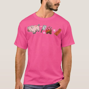 Camiseta Carne Bacon PorkPig Faca de Campfire Cozinhar Baco