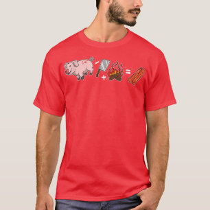 Camiseta Carne Bacon PorkPig Faca de Campfire Cozinhar Baco