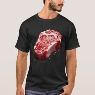 Camiseta Carne crua Comida de carne de bife Costume de carn