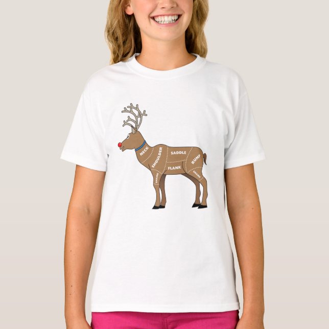 Camiseta Carne da rena para o Natal (Frente)