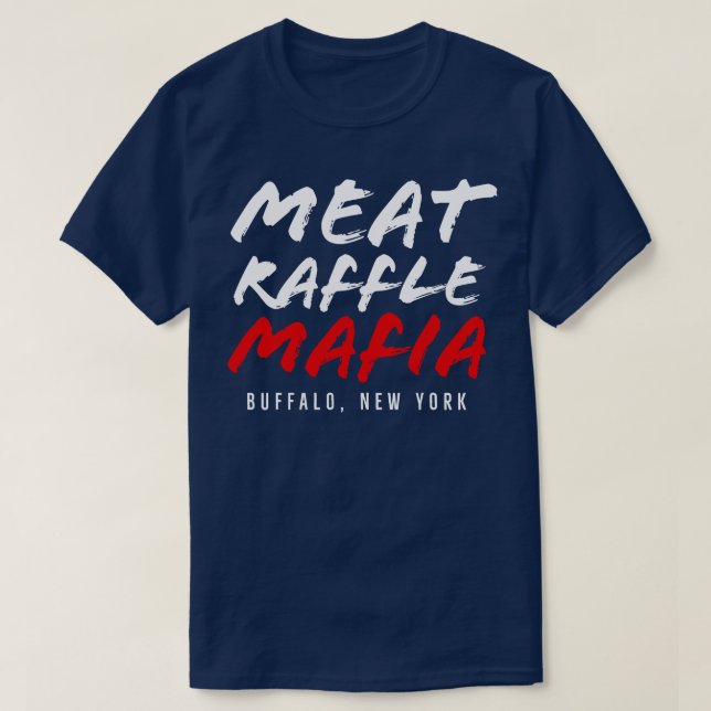 Camiseta Carne Engraçada Carne Raffle Carne Raffle Mafia Bu (Frente do Design)