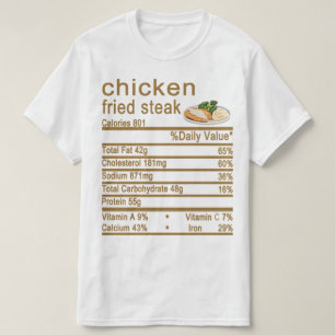 Camiseta carne frita de frango Rótulo de Fatos Nutricionai