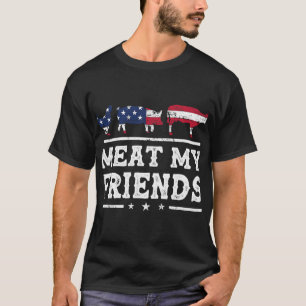 Camiseta Carne Meus Amigos Gelando Pitmaster Fumador Grillm