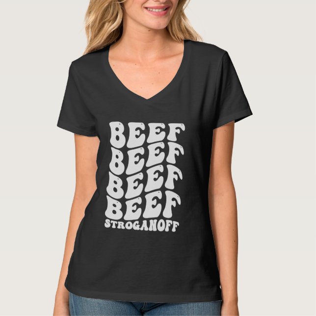 Camiseta Carne ondulada Stroganoff Comida de massa (Frente)