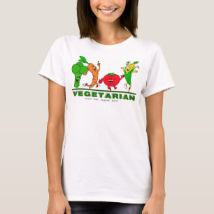 Camiseta carne ruim, vegetais boa vegetariana