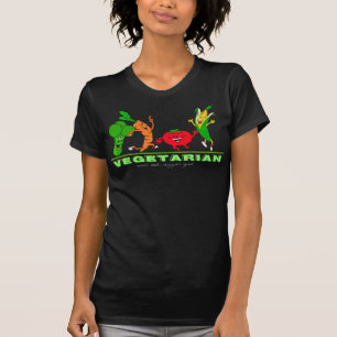 Camiseta carne ruim, vegetais boa vegetariana