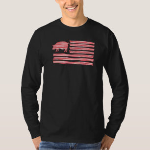 Camiseta Carne Salgada Doce Porco Trabalho de arte Bacon