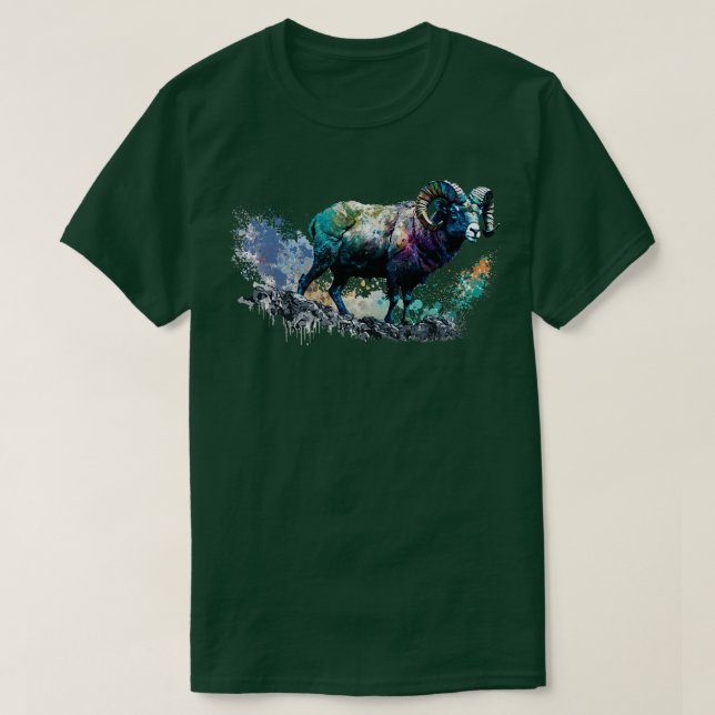 Camiseta Carneiro de Bighorn (Frente do Design)