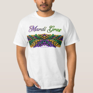 Camiseta Carneiro de SlipperyJoe Mardi Gras Colares roxos