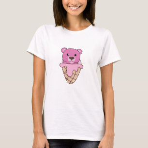 Camiseta Carneiro De Sorvete Rosa, Animais Cubados De Wafff