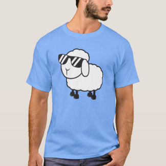 Camiseta Carneiros brancos em desenhos animados dos óculos