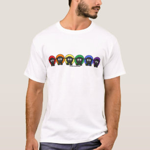 Camiseta Carneiros macios anónimos do arco-íris de