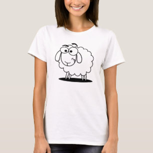 Camiseta Carneiros pequenos brancos bonitos dos desenhos
