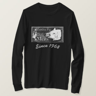 Camiseta Carnes de Cabeça de Porco Zumbi - Desde 1968 Preto